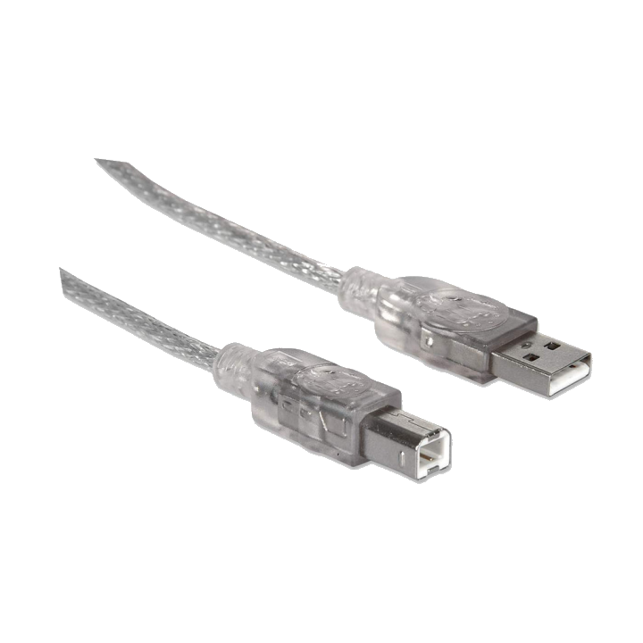 MANHATTAN USB Kabel A -> B St/St 5.00m silber