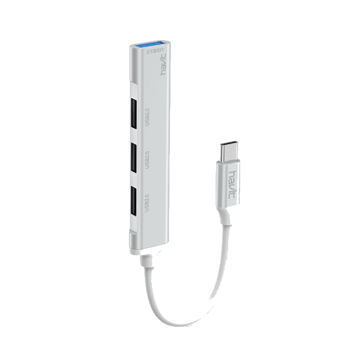 USB-C Hub HAVIT HB41, 4in1, Silber