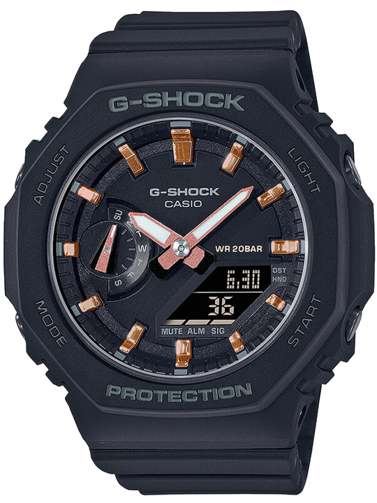 CASIO G-SHOCK Chronograph GMA-S2100-1AER, Quarzuhr, Armbanduhr, Damen, Herren, digital, bis 20 bar wasserdicht