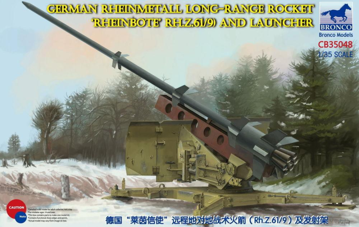 German Rheinmetall Rheinbote Rakete Rheinbote(Rh.Z.61/9) and launcher