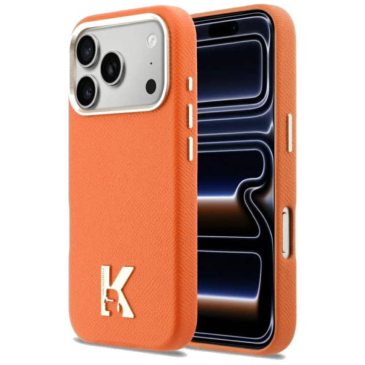 MagSafe Hülle für Apple iPhone 17 Pro Max, Karl Lagerfeld, Karl Head Logo, Orange