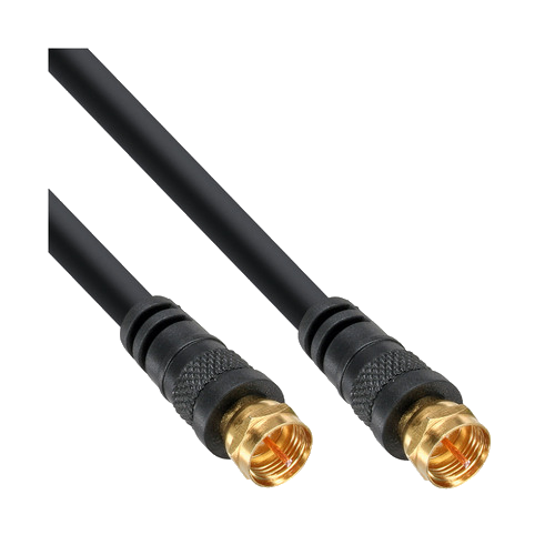 InLine® SAT-Anschlusskabel, 2x geschirmt, 2x F-Stecker, >85dB, schwarz, 3m