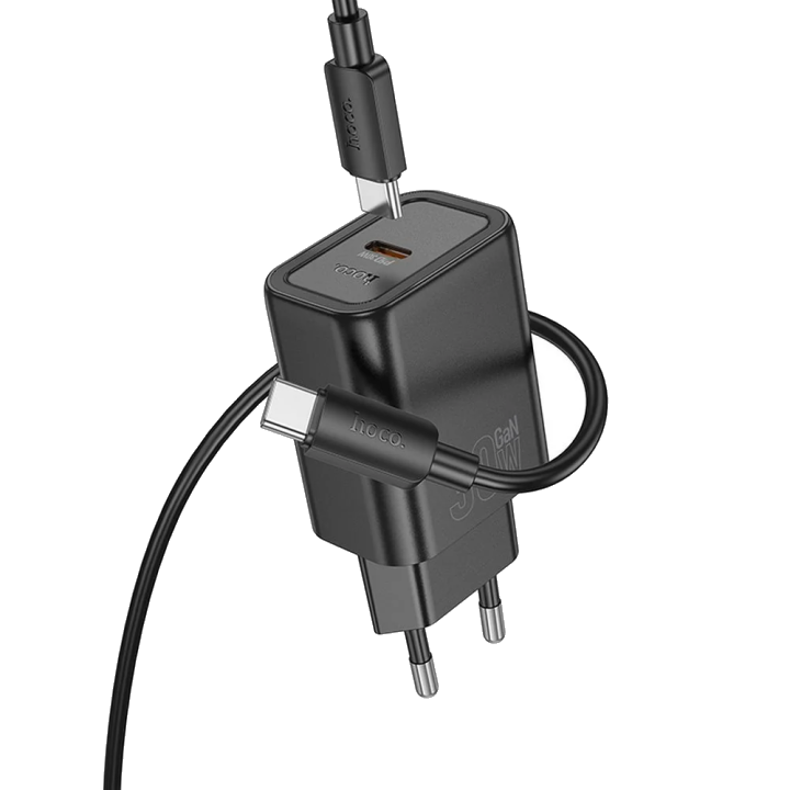 Netzladegerät mit USB-C Kabel HOCO N62, 30W, 3A, 1 x USB-C, Schwarz