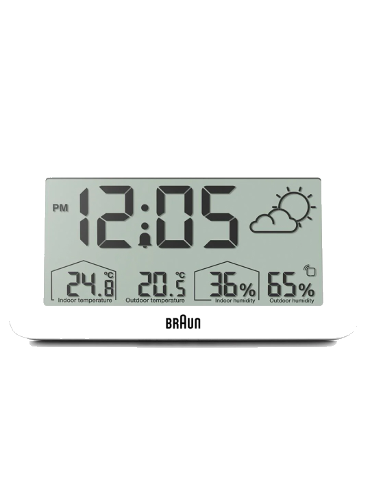 Braun BC13WP digitaler Wecker m. Wetterstation
