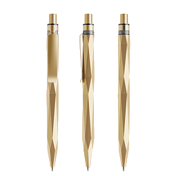 prodir® Druckkugelschreiber QS20 PQS Stone, blaue Mine, gold/gold satiniert