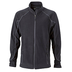 JAMES & NICHOLSON Unisex Fleecejacke, schwarz, XL