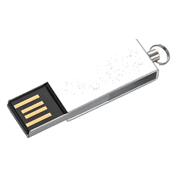 Mini-USB-Stick Swing, 4 GB, silber