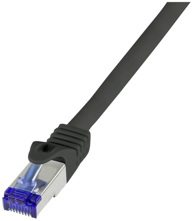 Logilink Patchkabel Ultraflex, Cat.6A, S/FTP, schw., 0,25 m