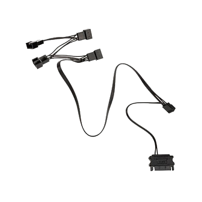 Kolink 1-4 PWM Lüfter Splitterkabel - 35 cm, geflochten, schwarz