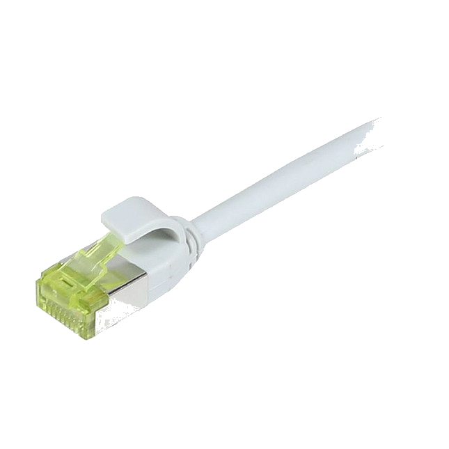 Synergy21 Patchkabel RJ45, CAT6A 500Mhz, 1,5m, grau, S-STP(S/FTP), slimline rund d=4,5mm, TPE/LSZH(Superflex), AWG28, mit CAT7 Rohkabel,