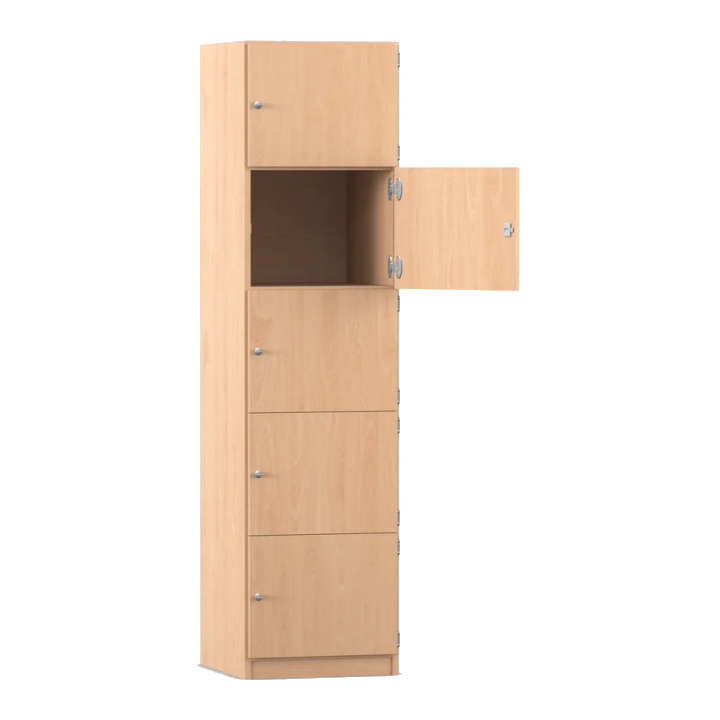 Schließfachschrank, 48,1 cm breit, mit 5 Fächern, 40 cm