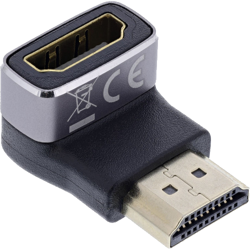 InLine® HDMI Adapter, HDMI A Stecker / Buchse, 90� unten, 8K UHD