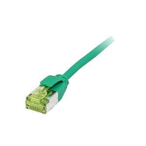 Synergy21 Patchkabel RJ45, CAT6A 500Mhz, 0,15m, grün, U/FTP, slimline rund d=3,8mm, TPE/LSZH(Superflex), AWG32, mit CAT7 Rohkabel,