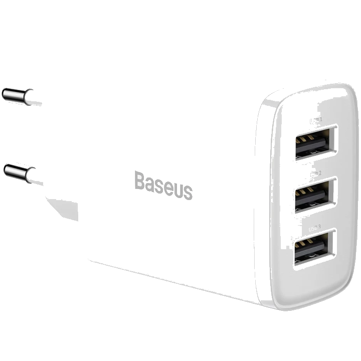 Baseus Compact 3U Netzteil 17W | 3x USB-A | Weiß