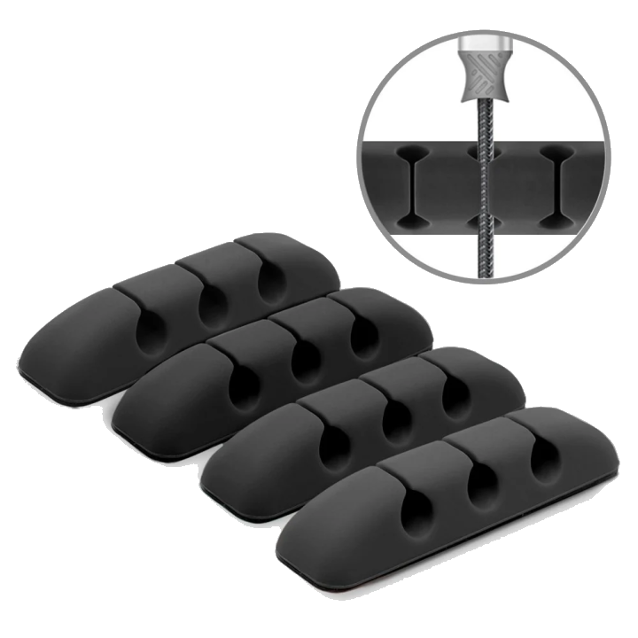Kabelorganisator Ringke, Set 4 Stück, Schwarz