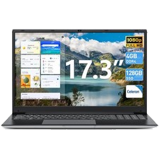 17,3 Zoll Laptop Computer 4GB RAM 128GB SSD Win 11 Celeron Dual-Core Prozessor