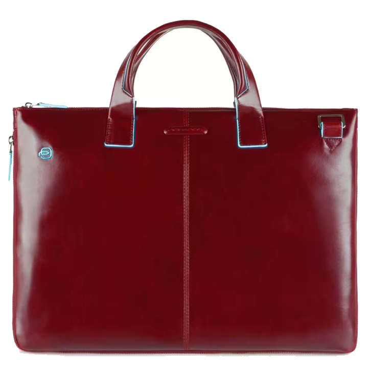 Piquadro Blue Square Schmale, erweiterbare Laptoptasche 15.6" mit Tabletfach Rot