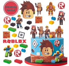 Roblox Computerspiel Essbar Tortenaufleger Torte Geburstag Zuckermasse +NAME