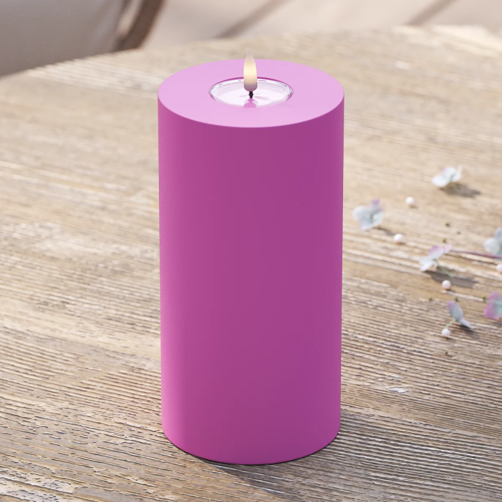 LED-Blockkerzen für den Außenbereich Ø 10 x 20 cm Magenta