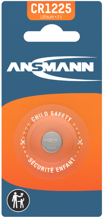 ANSMANN Lithium Knopfzelle CR1225, 3 Volt, 1er Blister