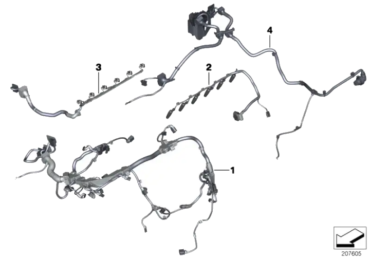 BMW Kabelbaum Motor Motormodul 12518513417 - Bildposition 01