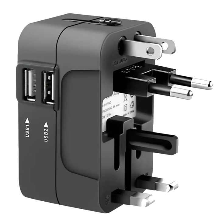 Netzladegerät Techsuit HHT202 Travel, 10W, 2A, 2 x USB-A, Schwarz