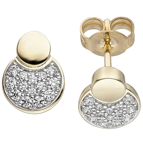 Ohrstecker 333 Gold Gelbgold 28 Zirkonia Ohrringe Goldohrringe Goldohrstecker