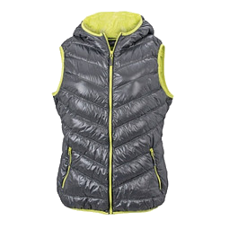 JAMES & NICHOLSON Damen Daunenweste, grau/gelb, XL