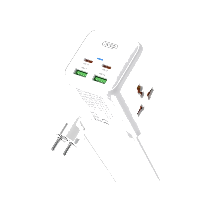 Verlängerungskabel XO Design WL24, 2 x Steckdose - 2 x USB-A - 2 x USB-C, Weiß