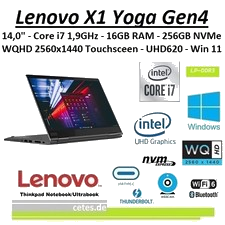 Lenovo Thinkpad X1 Yoga Gen4 convertible 14" Core i7 1,9Ghz 16GB 250GB Win11