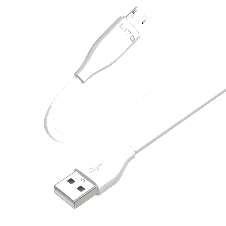 Daten- und Ladekabel USB-A - microUSB Lito LD03V, 18W, 1m, Weiß