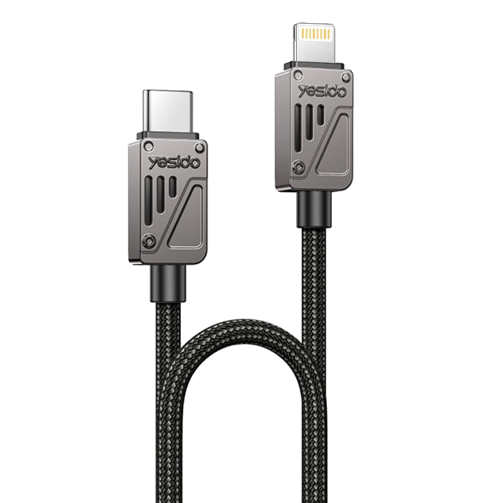 USB-C - Lightning Daten- und Ladekabel Yesido CA195, 27W, 1.2m, Schwarz