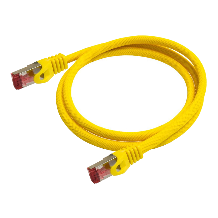 Python Cat.6 Patchkabel mit Nylongeflecht gelb 1m