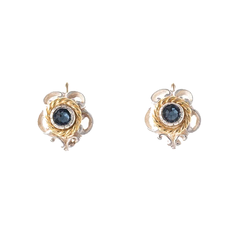 Ohrringe 925 Silber Trachtenschmuck Zirkonia blau