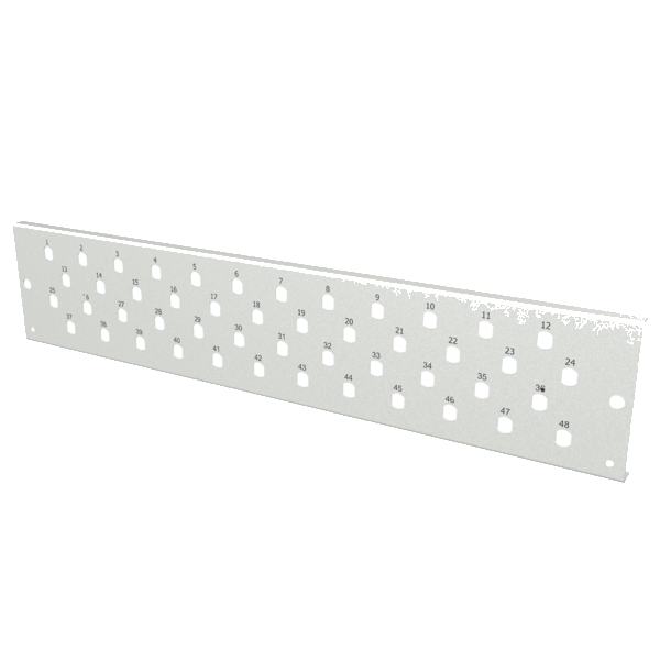 Frontblende 2 HE 48 x ST/FC (D-hole), grau