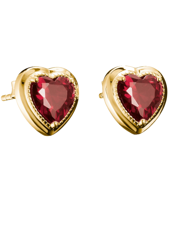Thomas Sabo H2344-414-10 Ohrstecker Herz Granatrot Elyndra vergoldet 10,5mm Damen