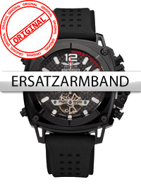 Perigaum Ersatzband Silikon P-1001 schwarz ohne Schliesse 24 mm