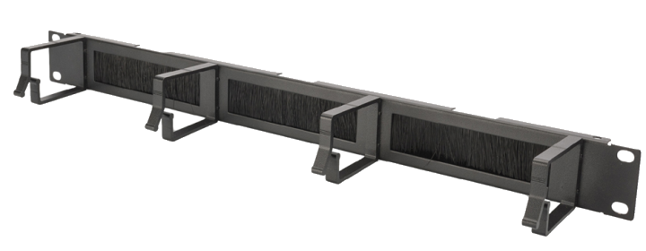 DIGITUS Rangierpanel 1HE 19" 4xBügel mit Bürstenleise schw.