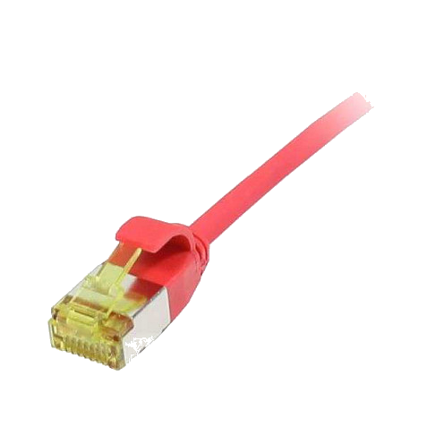 Synergy21 Patchkabel RJ45, CAT6A 500Mhz, 0,15m, rot, U/FTP, slimline rund d=3,8mm, TPE/LSZH(Superflex), AWG32, mit CAT7 Rohkabel,