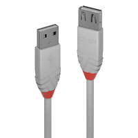 Lindy 36712 USB Kabel USB 2.0 1 m USB A Grau