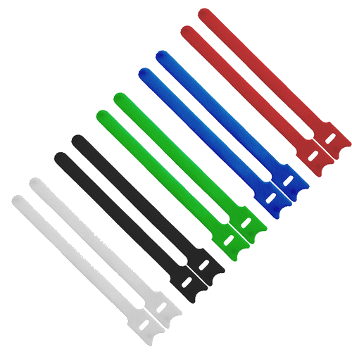 InLine® Kabelbinder 12x200mm, Klett-Verschluss, 10er, 5 versch. Farben