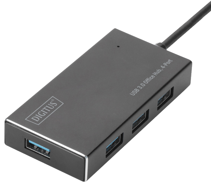 DIGITUS USB-Hub 4-Port 3.0->4xA3.0 m.Netzteil schwarz
