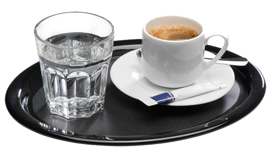 APS Serviertablett KAFFEEHAUS, oval, Melamin schwarz