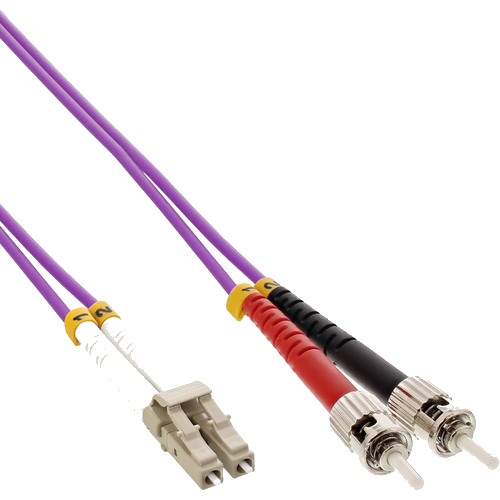 InLine® LWL Duplex Kabel, LC/ST, 50/125µm, OM4, 1m