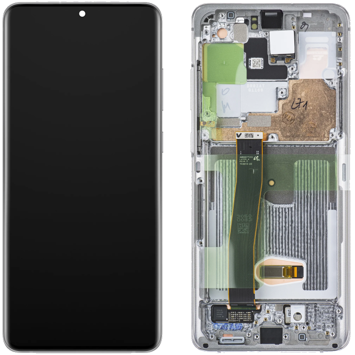 Display / Touchscreen für Samsung S20 Ultra 5G / S20 Ultra | mit Rahmen | Weiß | Service Pack