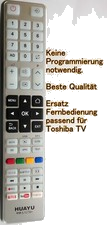Universal Fernbedienung für alle Toshiba LCD LED Fernseher