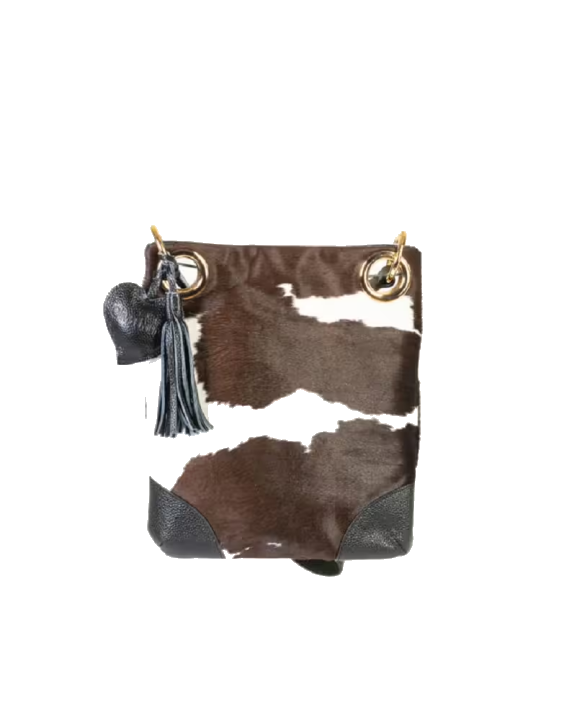 Olivia Lauren Cowhide Schultertasche Black