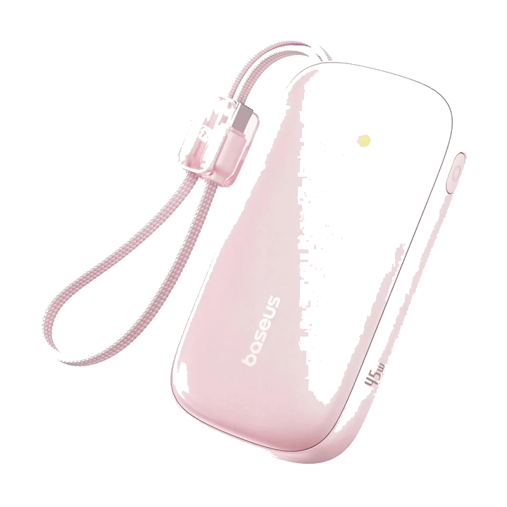 Externer Akku Baseus EnerFill FC21 Qpow 3 Ultra, 10000mAh, 45W, QC + PD, 1 x USB-A - 1 x USB-C, Rosa E0027Q02