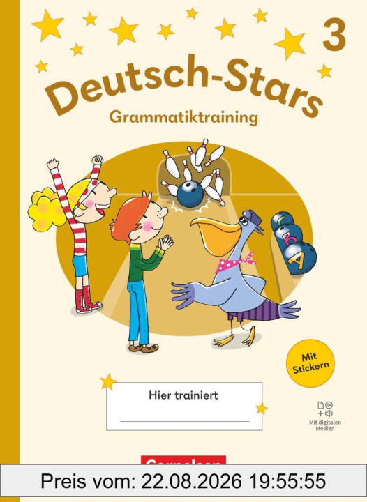 Deutsch-Stars - Grammatiktraining Ausgabe 2025 - 3. Schuljahr: Grammatiktraining - Übungsheft - Mit Lösungen und digitalen Medien