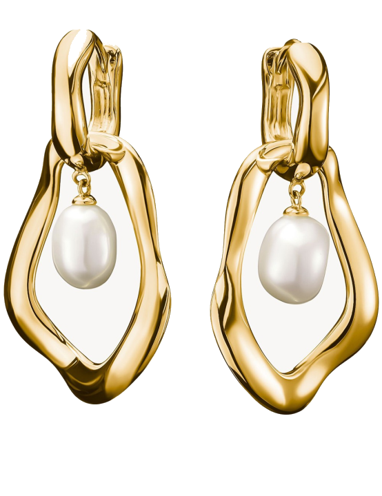 Thomas Sabo H2321-430-14 Creolen mit Perlen-Anhänger Natural Beauty vergoldet Damen
